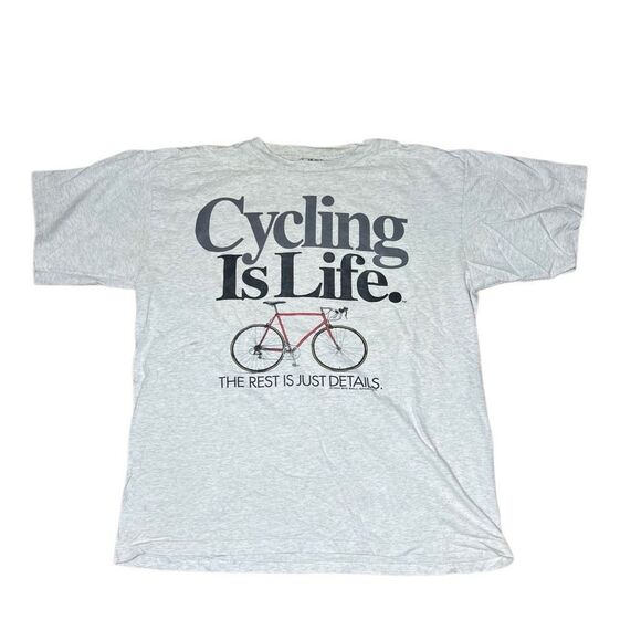 American Vintage 90s Cycling Is Life The Rest Is Just Details Big Ball Sports T - Picture 1 of 7